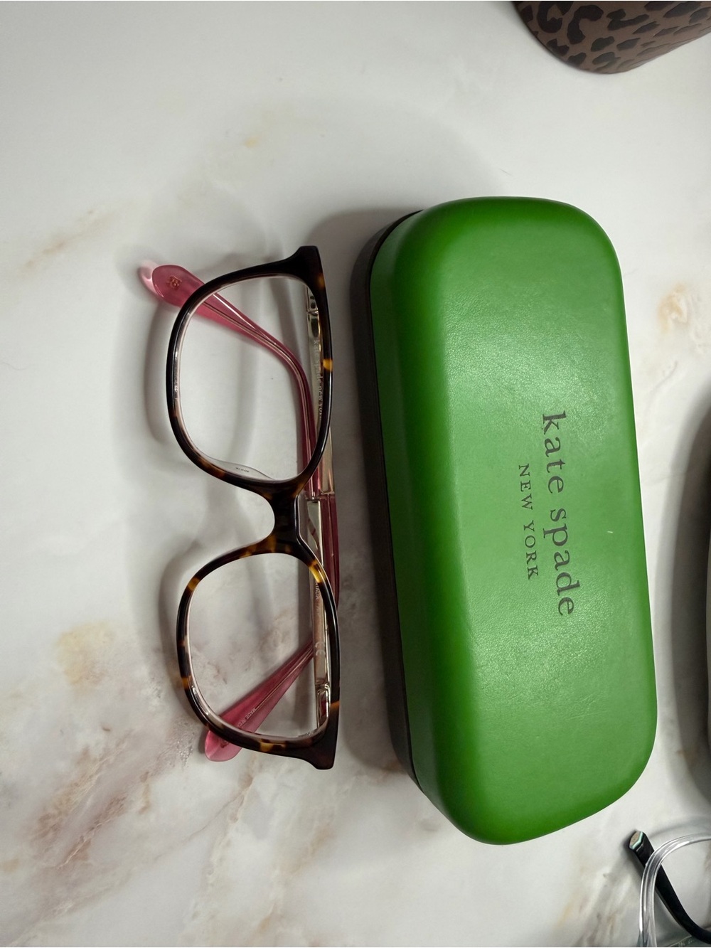 kate spade Tortoiseshell Frames with Pink Temples